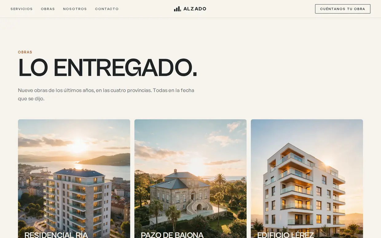 Obras de Alzado en su web