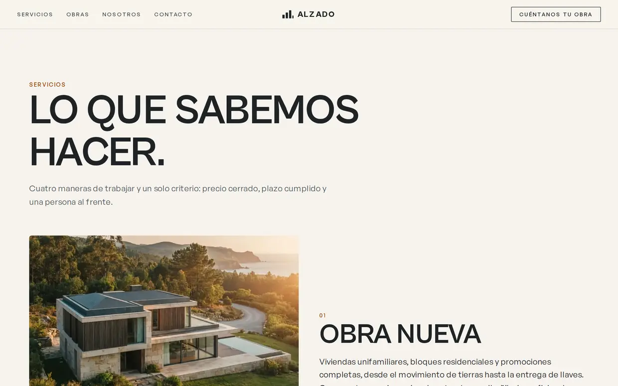 Servicios de Alzado: obra nueva, rehabilitación, reformas y naves