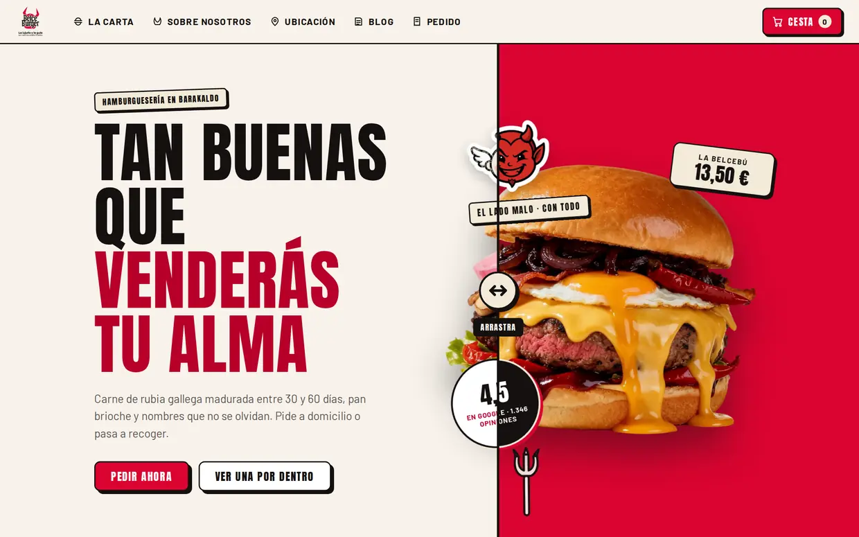 Portada de la propuesta de web para Belceburger