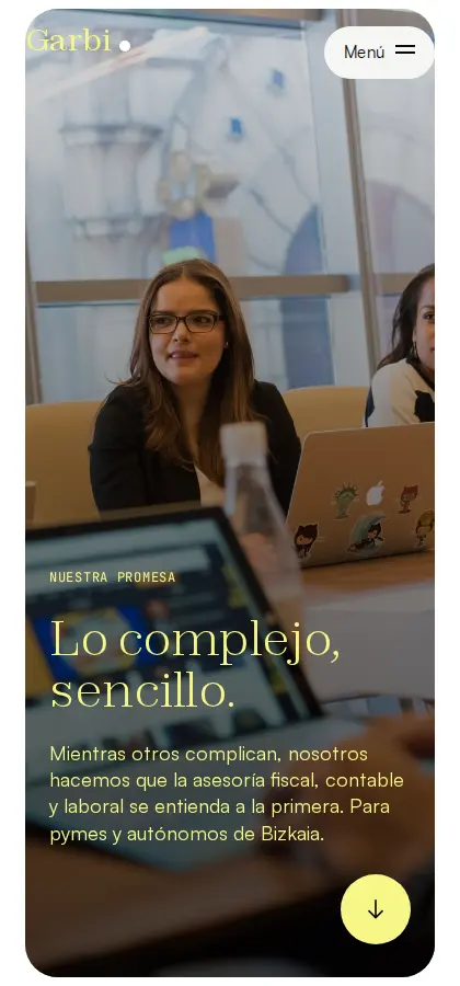 La web de Garbi en el móvil