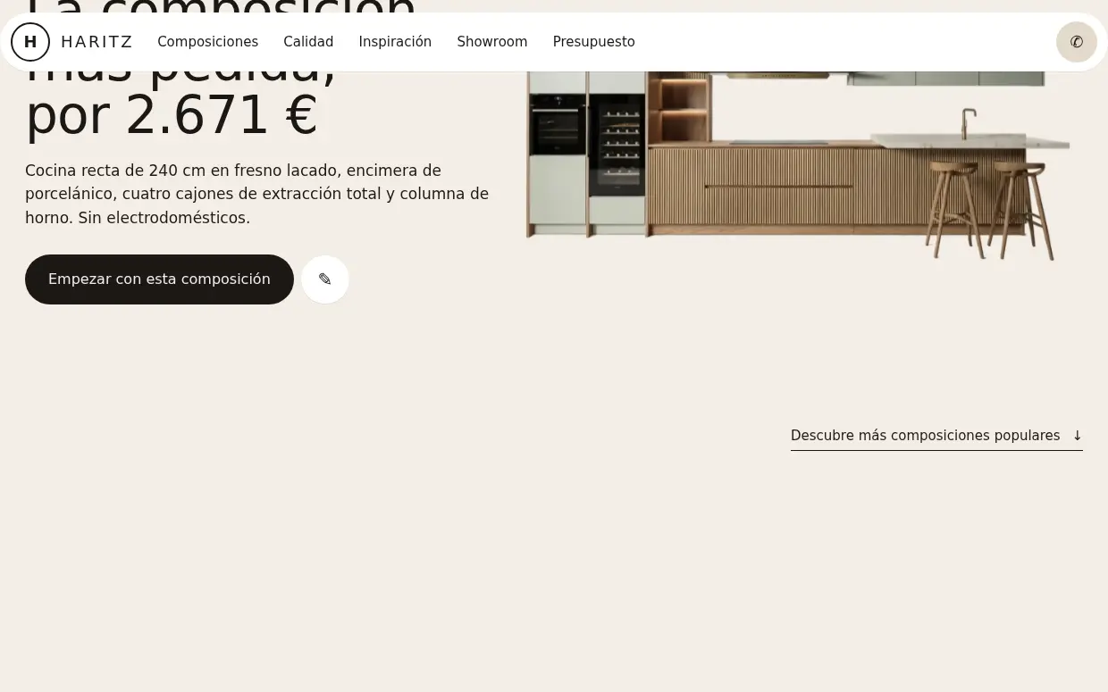 Interior de la web de Haritz