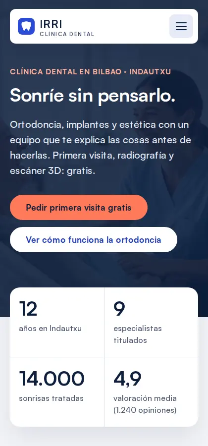 La web de Irri en el móvil