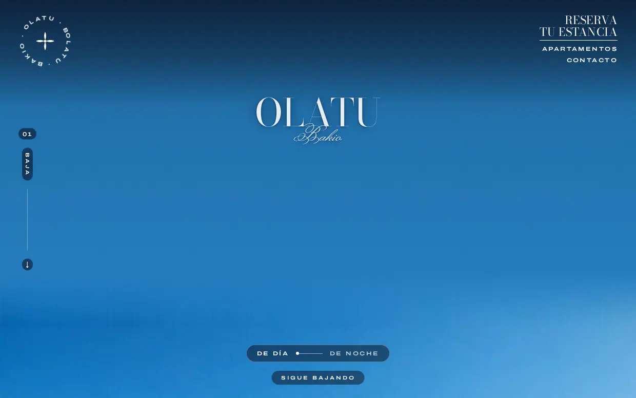 Interior de la web de Olatu